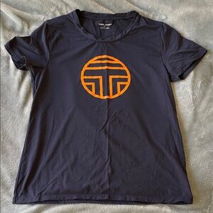 Tory Sport Navy Tee with Bold Orange Logo